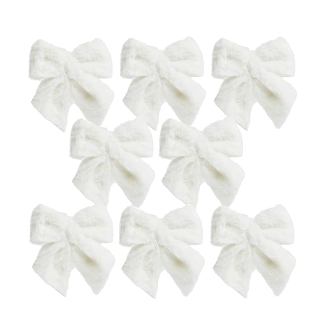 Festive Feeling Decorative Furry Bows 2 Pack x4