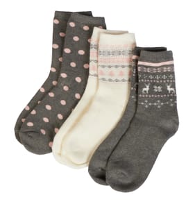 Originals Ladies Thermal Socks 3 Pack - Scandi Print