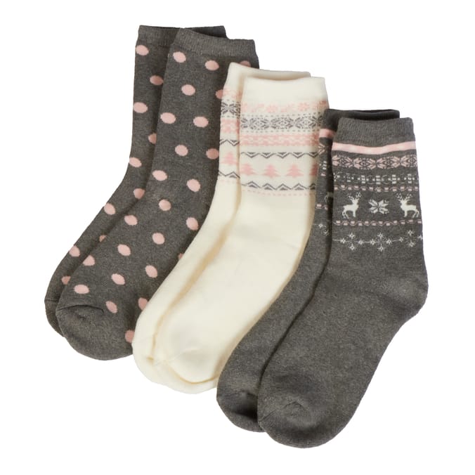 Originals Ladies Thermal Socks 3 Pack - Scandi Print