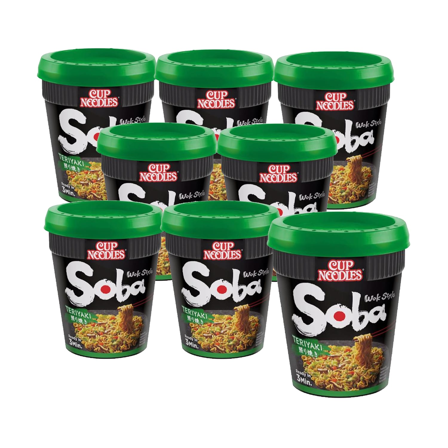 Nissin Cup Noodles Soba Wok Style 90g Teriyaki x8 Home Bargains