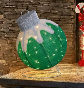 Prestige Mains Operated LED Collapsible Bauble Light - Green