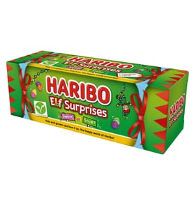 Haribo Elf Surprises Chewy Sweets Gift Tube 120g -  Sweet & Sour Fruit Flavour