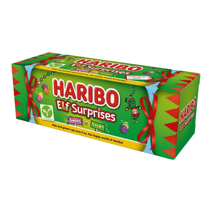 Haribo Elf Surprises Chewy Sweets Gift Tube 120g -  Sweet & Sour Fruit Flavour