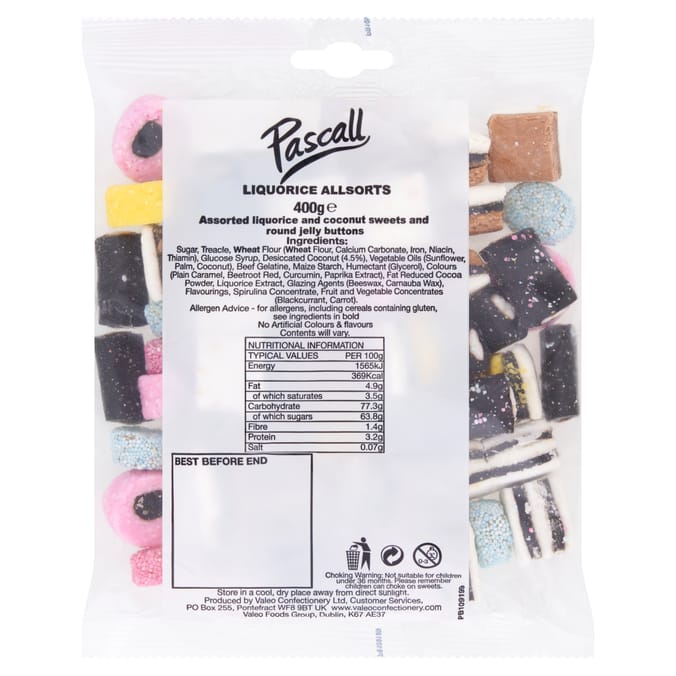 Pascall Liquorice Allsorts 400g