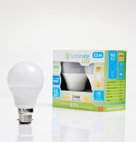 E-Luminate LED GLS B22 Warm White Light Bulb 2 Pack - 806 Lumens