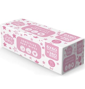 Pure Baby Sensitive Baby Wipes 60s x6