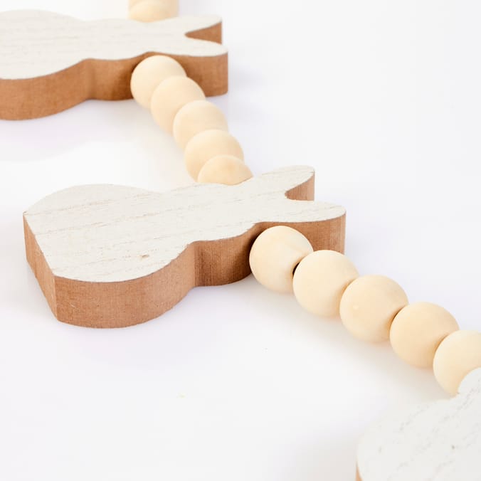 Spring Time Wooden Beaded Bunny Bunting