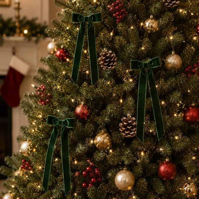 Festive Feeling Christmas Long Tail Bows 6 Pack