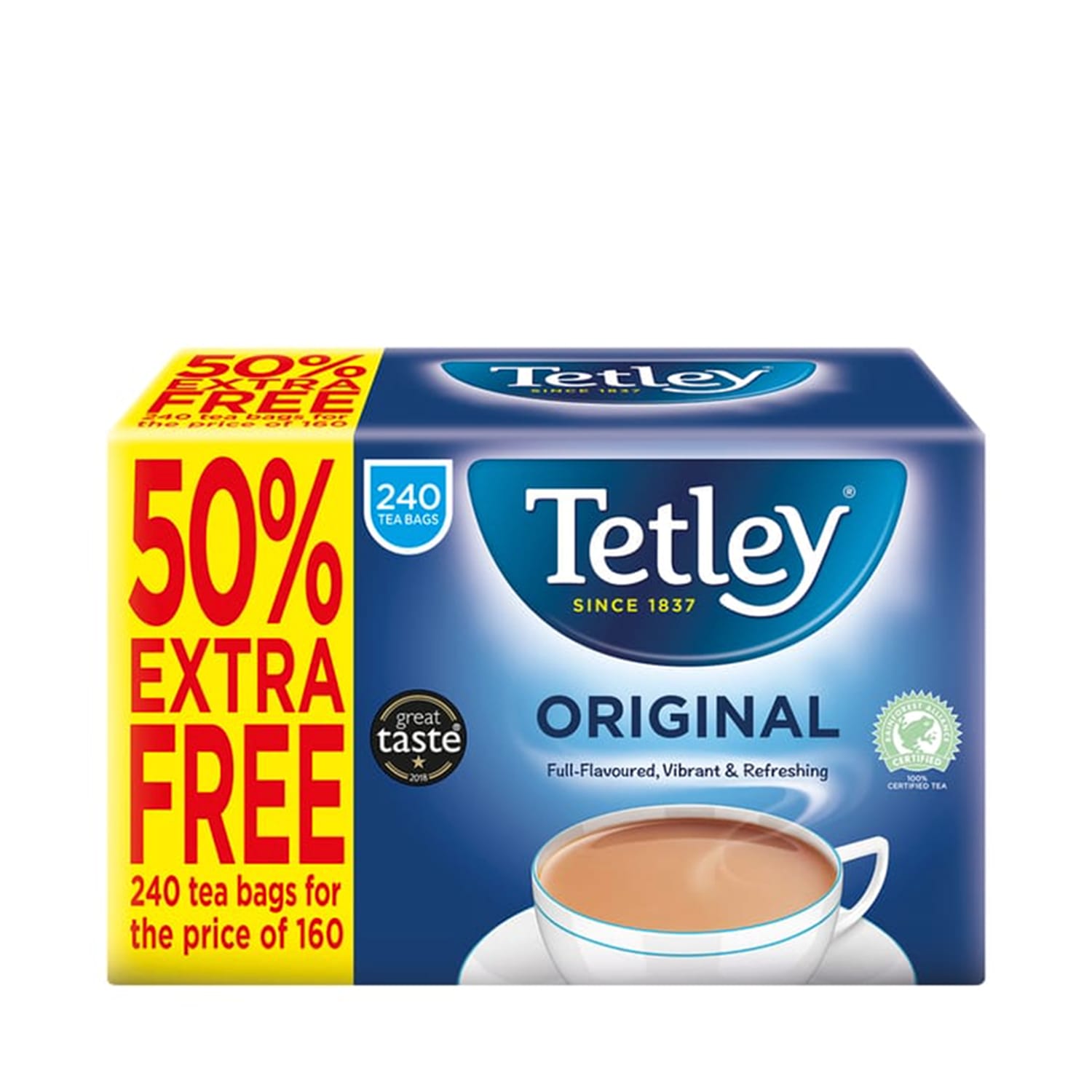 Tetley Original 240 Tea Bags (50 Extra Free) Home Bargains