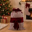 Festive Feeling Alpine Woods Faux Velvet Bow Christmas Sack