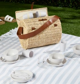 The Lifestyle Edit Coastal Retreat Picnic Basket 