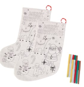 Sleigh Bells Colour Your Own Stocking x2
