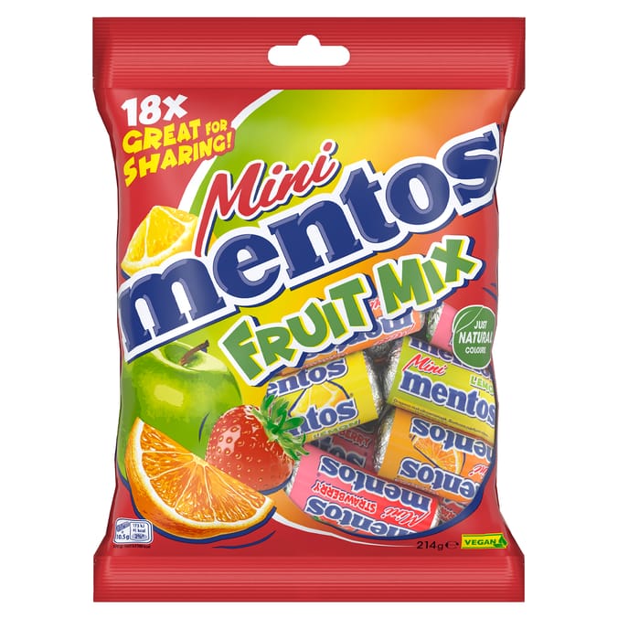 Mentos 18 Mini Fruit Mix 214g