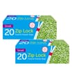 Zip Lock Food & Freezer Bags 20 Pack Small x2