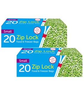 Zip Lock Food & Freezer Bags 20 Pack Small x2