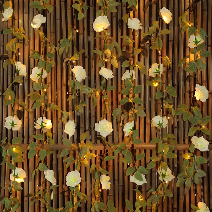 Firefly Rose Curtain Solar Lights Home Bargains