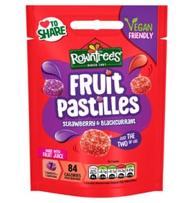 Rowntree's Fruit Pastilles Strawberry & Blackcurrant Sweets Sharing Bag 143g