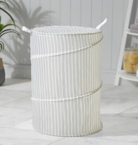Home Pop-Up Laundry Basket - Light Green Stripes
