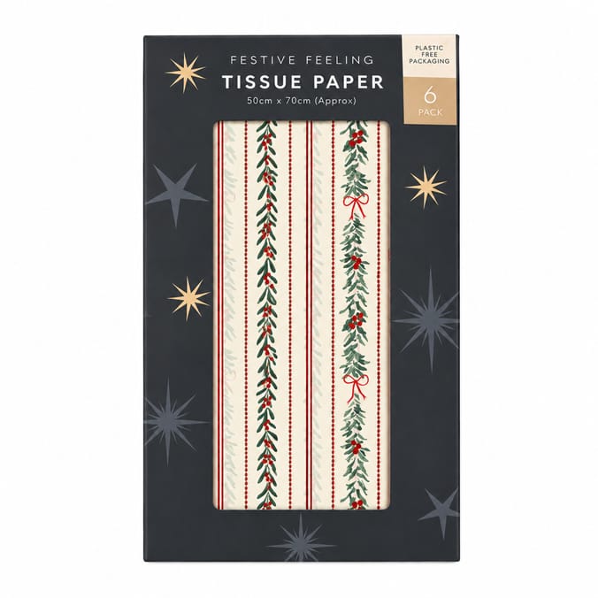 Festive Feeling Tissue Paper 6 Pack - Christmas Foliage  