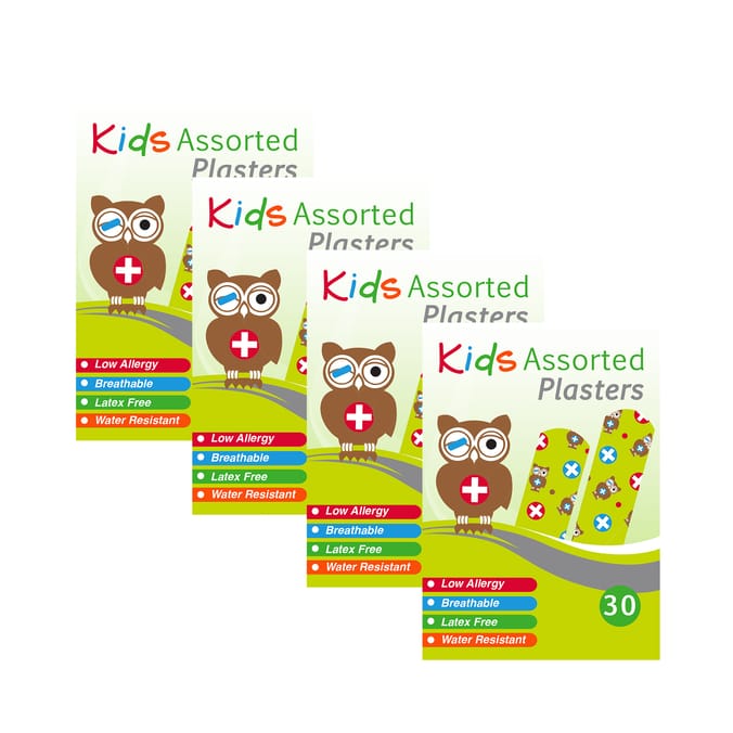 Kids Plasters Assorted 30s x4