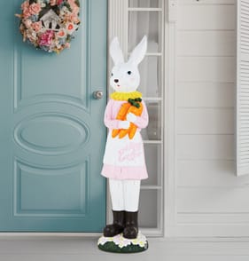 Happy Easter Large Bunny Ornament - Pink