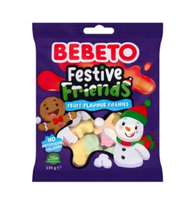 Bebeto Festive Friends Fruit Flavour Foamies 130g