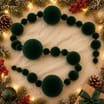 Festive Feeling Flocked Bauble Christmas Garland