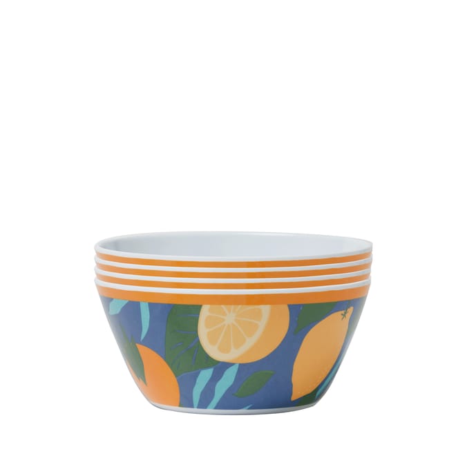 The Outdoor Living Collection Melamine 4 Summer Bowl Set - Citrus