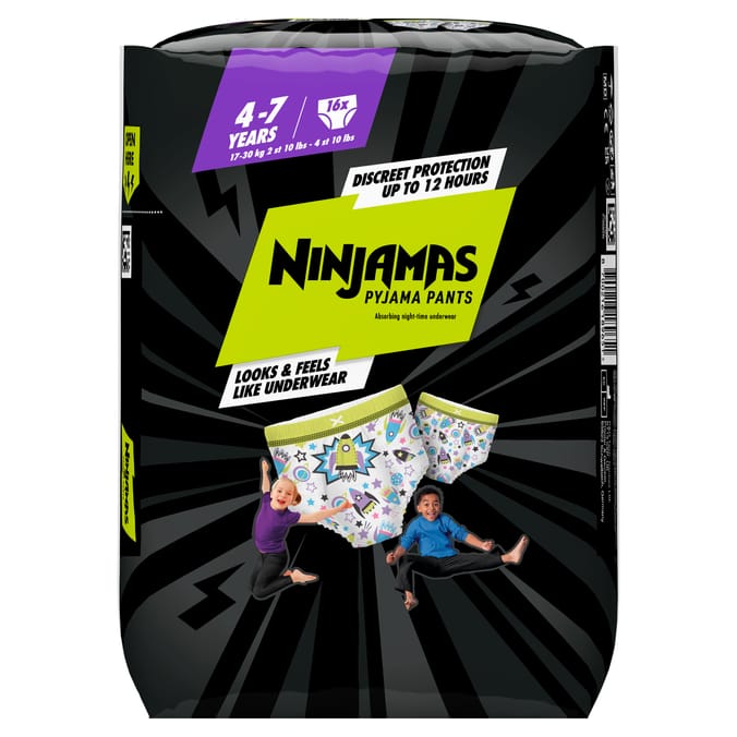 Pampers Ninjamas Pyjama Pants Unisex Spaceships 16's 4 - 7 Years