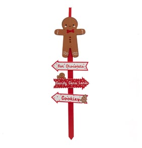 Sleigh Bells Christmas Stake Sign - Gingerbread