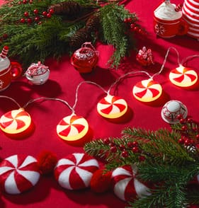 Winter Charm Peppermint Candy String Lights
