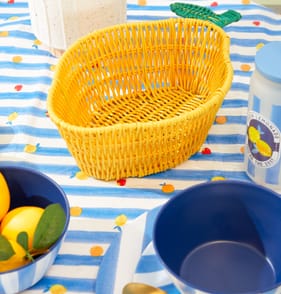 The Outdoor Edit Mediterranean Fruit Shaped Baskets - Lemon