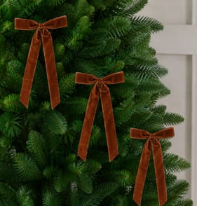Winter Luxe Velvet Long Tail Bow 3 Pack - Brown