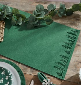 Nordic Spirit Felt Table Runner - Green