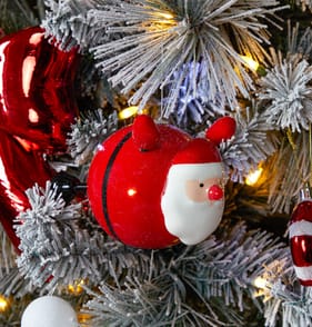 Sleigh Bells Light-Up Santa Bauble