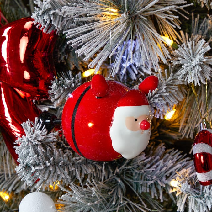 Sleigh Bells Light-Up Santa Bauble