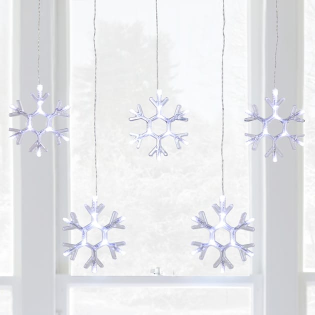 Prestige 5 Battery Operated LED Snowflake Lights Home Bargains
