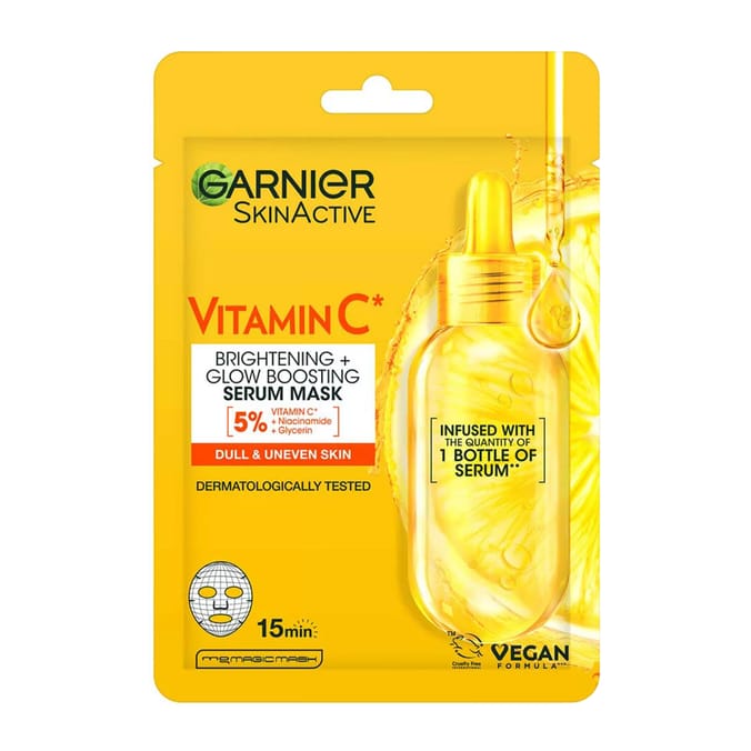 Garnier Brightening & Glowe Boost Vitamin C Sheet Mask