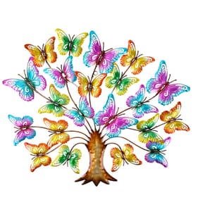 Jardin Colourful Metal Tree Wall - Butterfly 