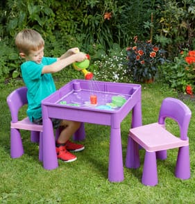 Liberty House Toys Kids 5-in-1 Activity Table and 2 Chairs Set - Purple