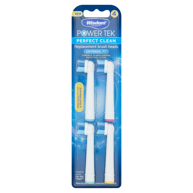 Wisdom Power Tek Replacement Brush Heads 4 Pack
