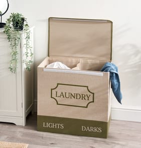 Utility Foldable Double Laundry Basket - Green