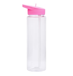 Hydrate Clear Bottle With Coloured Lid - Pink