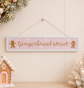 Sleigh Bells Metal Hanging Plaque - Gingerbread Street