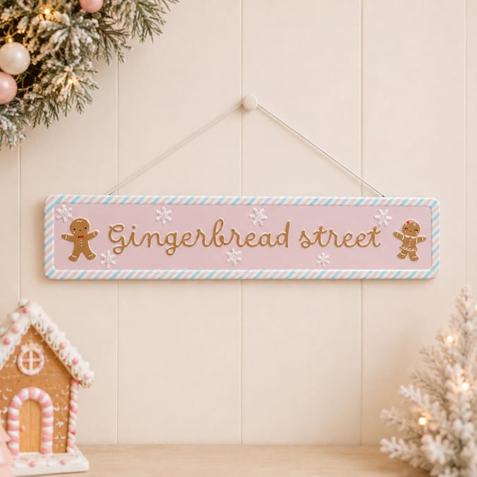 Sleigh Bells Metal Hanging Plaque - Gingerbread Street