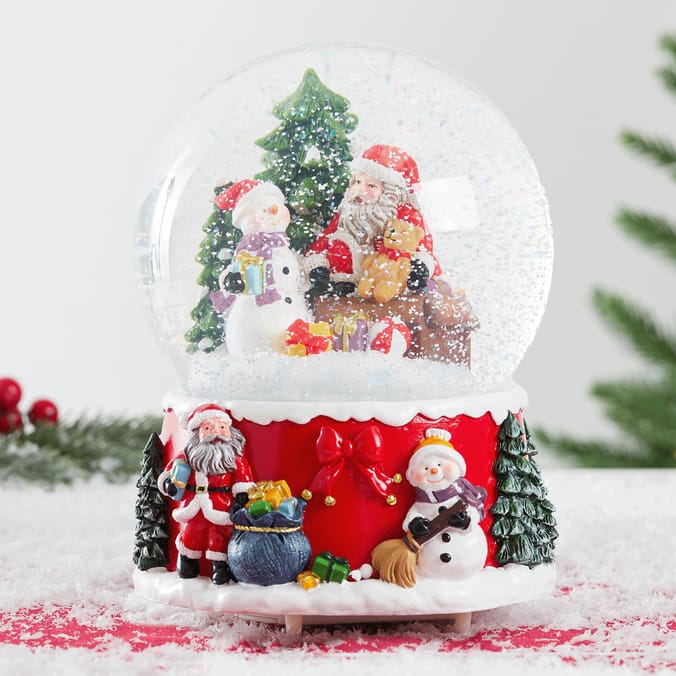 Winter Charm Musical Snow Globe - Santa
