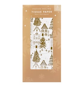 Festive Feeling Tissue Paper 6 Pack - Gold