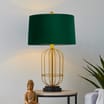 Home Collections Gold Cage Table Lamp - Green