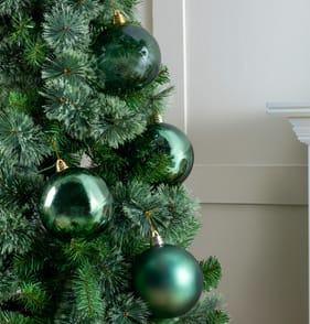 Festive Feeling 15cm Christmas Bauble 4 Pack - Green