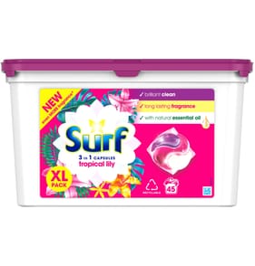 Surf Washing Capsules Tropical Lily 3 in 1 Capsules 45 Washes